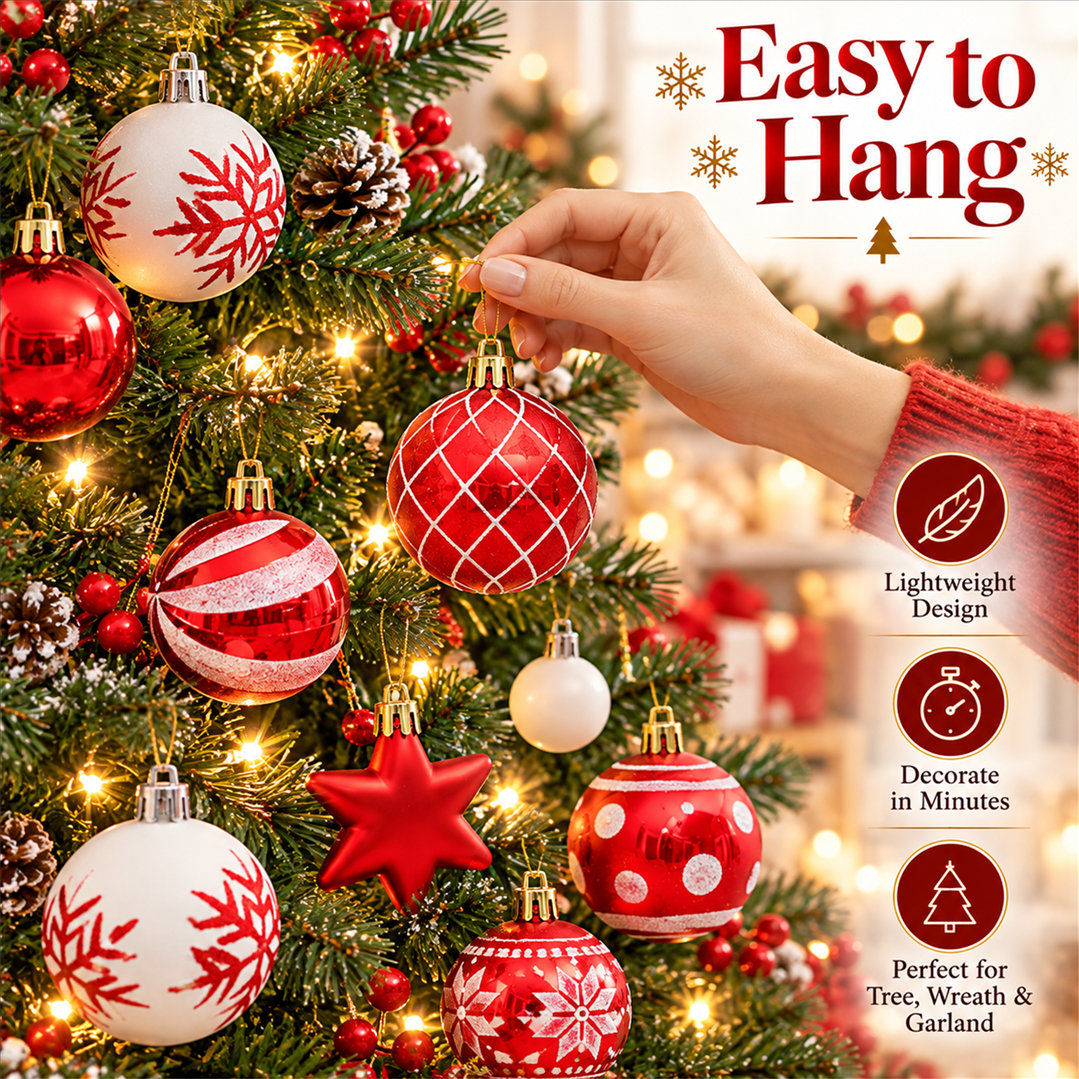 42-teiliges Weihnachtskugel-Se – Farming And Agriculture Bewertung und Preis